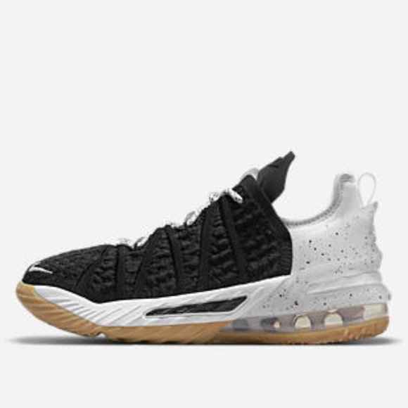 Nike Lebron XVIII 18 Black White Gum Brown GS Big Kid Sz 5.5Y Basketball… - Picture 1 of 12
